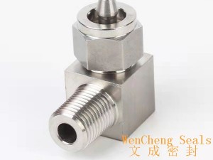 Quick tightening external thread lock nut elbow