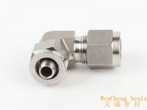 Stainless steel ferrule quick tightening elbow